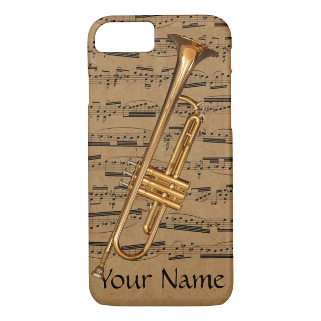 Coques Case-Mate iPhone Notes musicales faites sur commande de trompette (Dos)