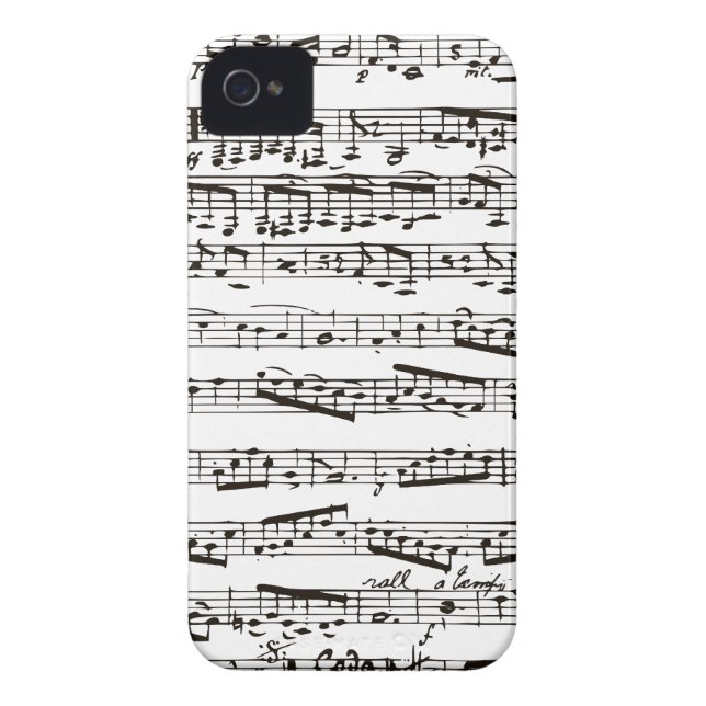 Coques Case-Mate iPhone Notes musicales noires et blanches (Dos)
