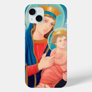 Coque iPhone 15 Mini Notre-Dame de Perpétuel aide catholique
