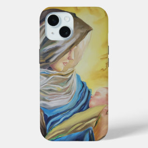 Coque Pour iPhone 15 Notre Dame du Silence tenant l'enfant Jésus