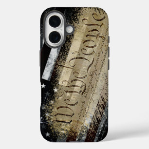 Coque Pour iPhone 16 Nous Le Peuple Drapeau Industriel Américain