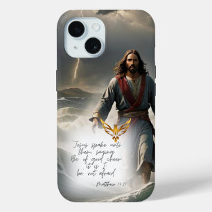 Coque Pour iPhone 15 Nouveau Testament Jésus sur l'eau Colombe dorée ba