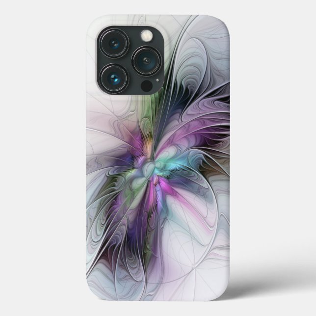 Coques Case-Mate iPhone Nouvelle vie, Colorful Abstrait Fractal Art Imagin (Verso)