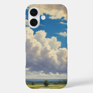 Coque Pour iPhone 16 Nuages blancs et ciel bleu clair