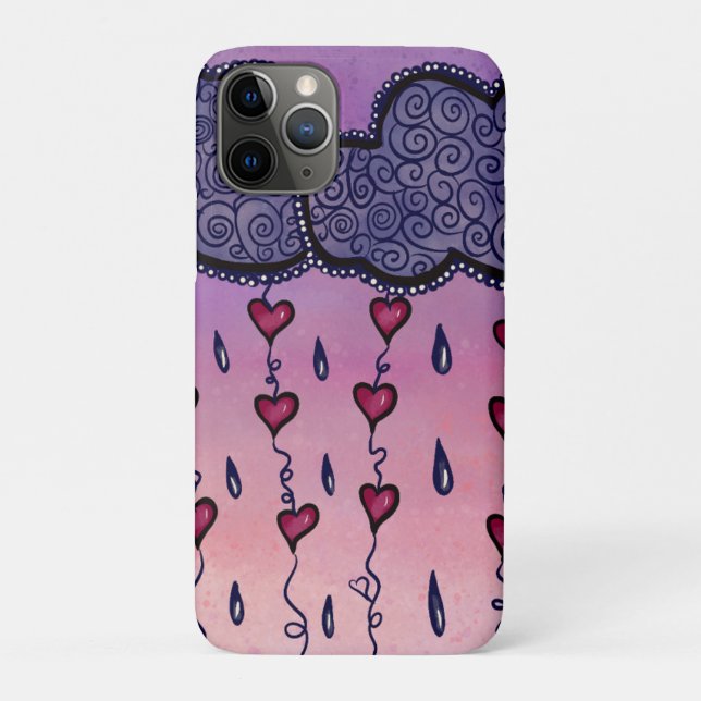 Coques Case-Mate iPhone Nuages mignons, coeurs et gouttes de pluie (Dos)