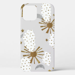 Case-Mate iPhone Case Nuages, soleil, lune, motif minimaliste.