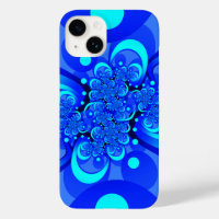 Nuances de bleu Art fractal abstrait moderne