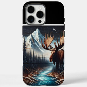Coques iPhone 16 Pro Max Nuit de l'orignal et de la montagne