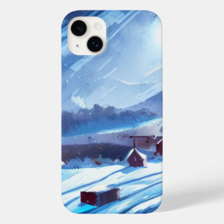 Coque Pour iPhone 14 Plus Nuit d'hiver tranquille dans un village couvert de