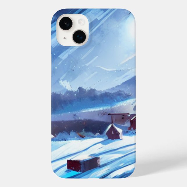 Coques Case-Mate iPhone Nuit d'hiver tranquille dans un village couvert de (Verso)