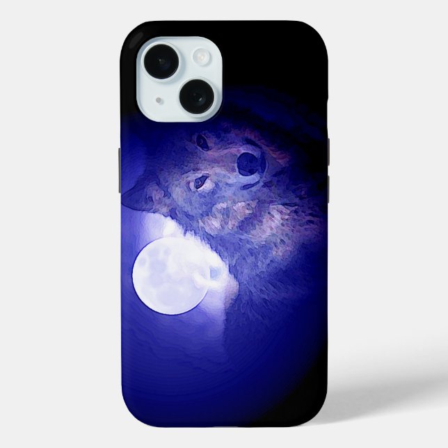 Coques Case-Mate iPhone Nuit loup et bleu (Verso)