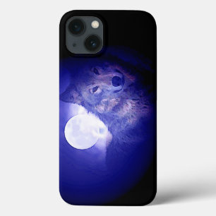 Coques Pour iPhone Nuit loup et bleu