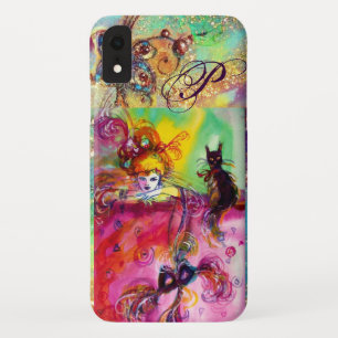 COQUES POUR iPhone NUIT MASQUÉRADE / DAME AVEC CHAT NOIR MONOGRAM