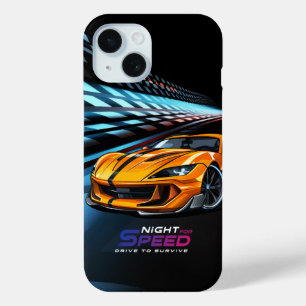 Coque Pour iPhone 15 Nuit pour la Vitesse  