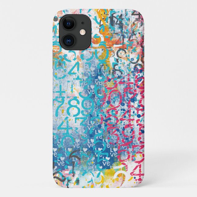 Coques Case-Mate iPhone Numbers Hearts Love Graffiti Collage (Dos)