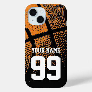 Coque Pour iPhone 15 Numéro de maillot de basket-ball personnalisé cool