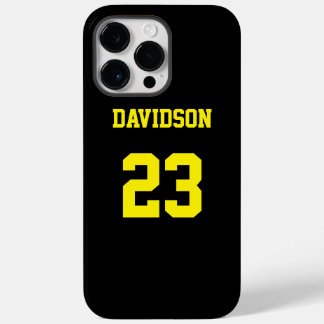 Coque Pour Pour iPhone 14 Pro Max Numéro de nom du maillot noir et jaune