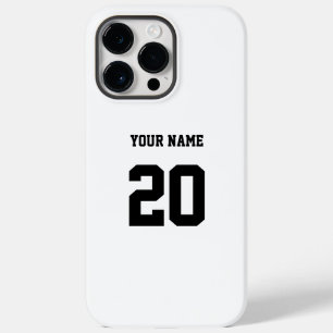 Coque Pour Pour iPhone 14 Pro Max Numéro et nom personnalisés noir et blanc