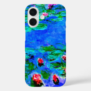 Coque Pour iPhone 16 Nymphéas, Rouge, par Oscar-Claude Monet
