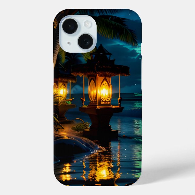 Coques Case-Mate iPhone Oasis de vision tropicale Nuit 4 (Verso)