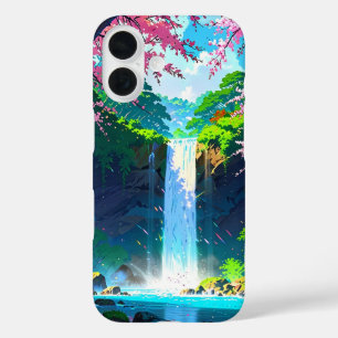 Coque Pour iPhone 16 Oasis des chutes d'eau du printemps