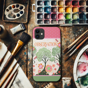 Case-Mate iPhone Case Observation Floral rose vert Inspirivité