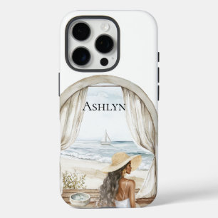 Coques iPhone 16 Pro Ocean Beach Black Woman