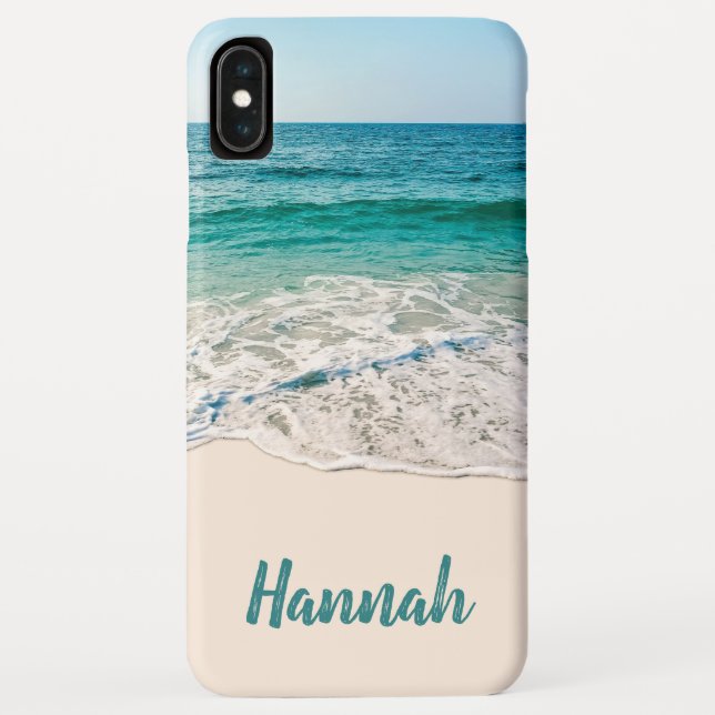 Coques Case-Mate iPhone Ocean Beach Shore Ajouter Votre Nom (Dos)