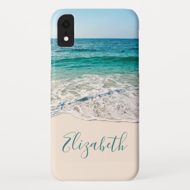 Coques Case-Mate iPhone Ocean Beach Shore pour ajouter votre nom (Dos)