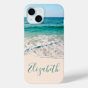 Coque Pour iPhone 15 Ocean Beach Shore pour ajouter votre nom