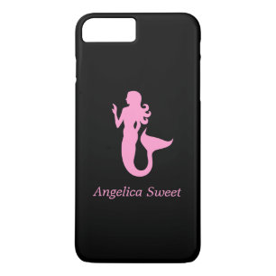 Coque iPhone 8 Plus/7 Plus Ocean Glow_Rose-on-Black Mermaid_personnalisée