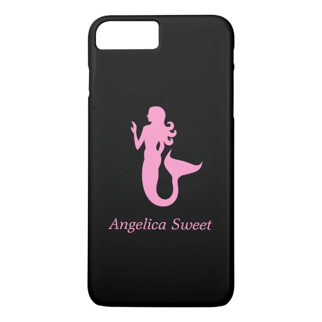 Coques Case-Mate iPhone Ocean Glow_Rose-on-Black Mermaid_personnalisée (Dos)