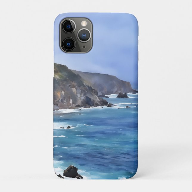 Coques Case-Mate iPhone Ocean Mountain Big Sur Coast Art Téléphone (Dos)