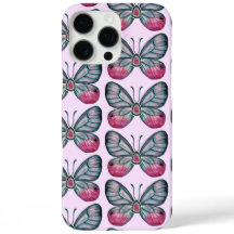 Octobre Verre Motif papillon rose