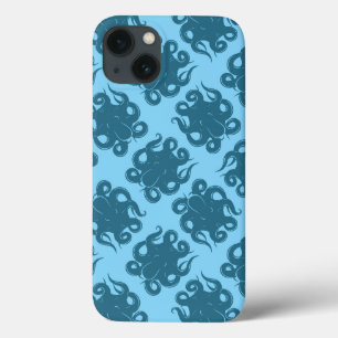 iPhone 13 Case Octopus On Blue Pattern