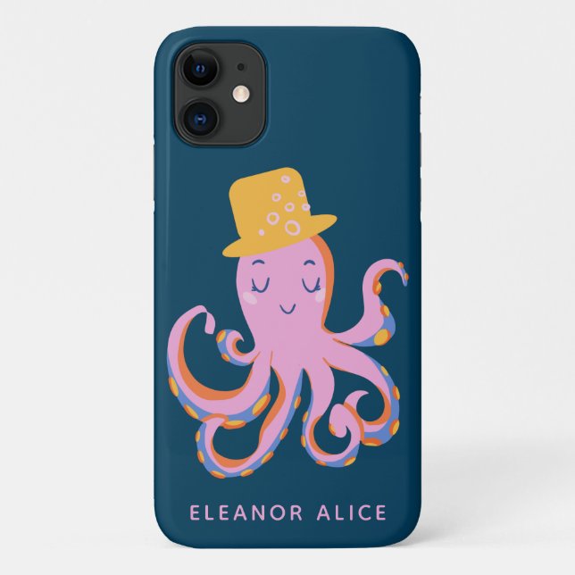 Coques Case-Mate iPhone Octopus rose Quirky Dancing Animal Personnalisé (Dos)