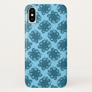 Coques Pour iPhone Octopus sur Motif bleu