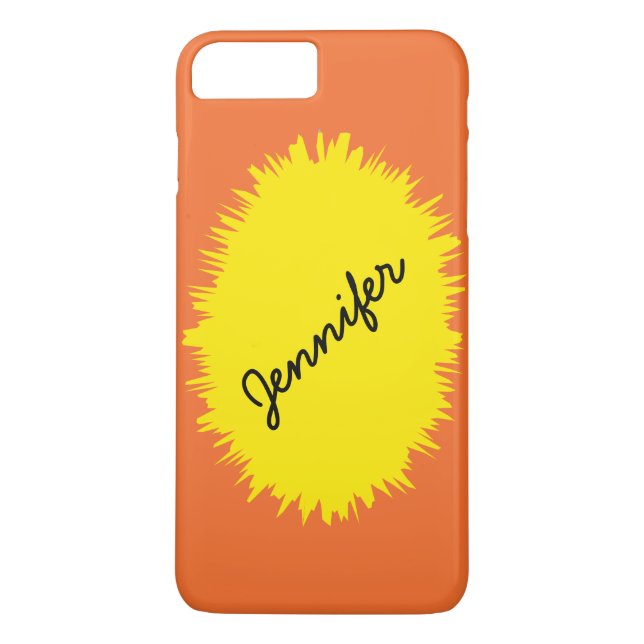 Coques Case-Mate iPhone Oeil attrapant orange et jaune, Nom personnalisé (Dos)