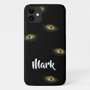 Case-Mate iPhone Case Oeil de chat de nom personnalisé en noir
