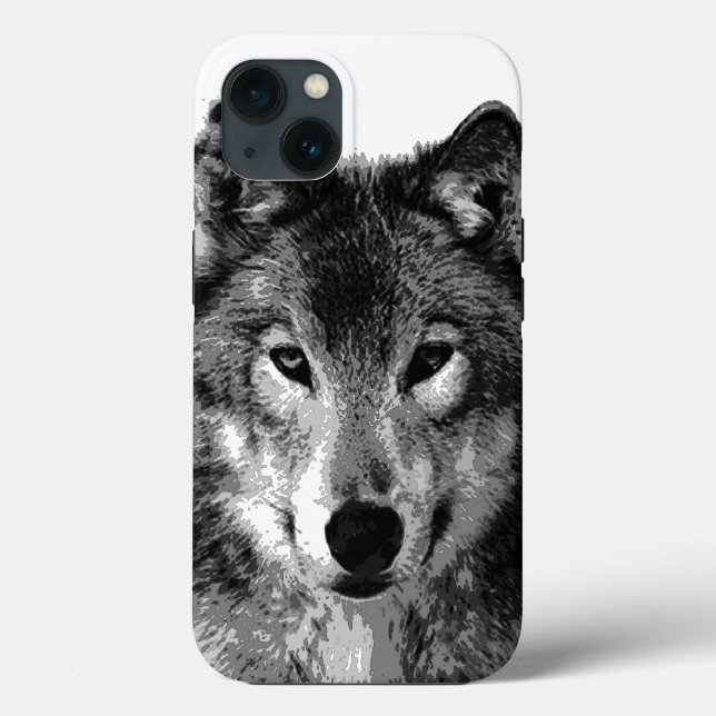 Coques Case-Mate iPhone Oeil de loup noir et blanc (Verso)