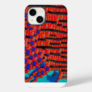 Coque Pour iPhone 14 Oeil de poisson contemporain Abstrait