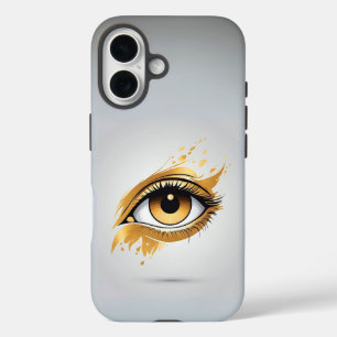 Coque Pour iPhone 16 Oeil doré côté gauche