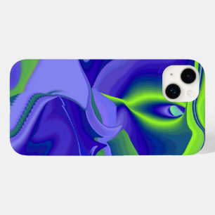 Coque Pour iPhone 14 Plus Oeil mal, 3D Abstrait en vert bleu violet