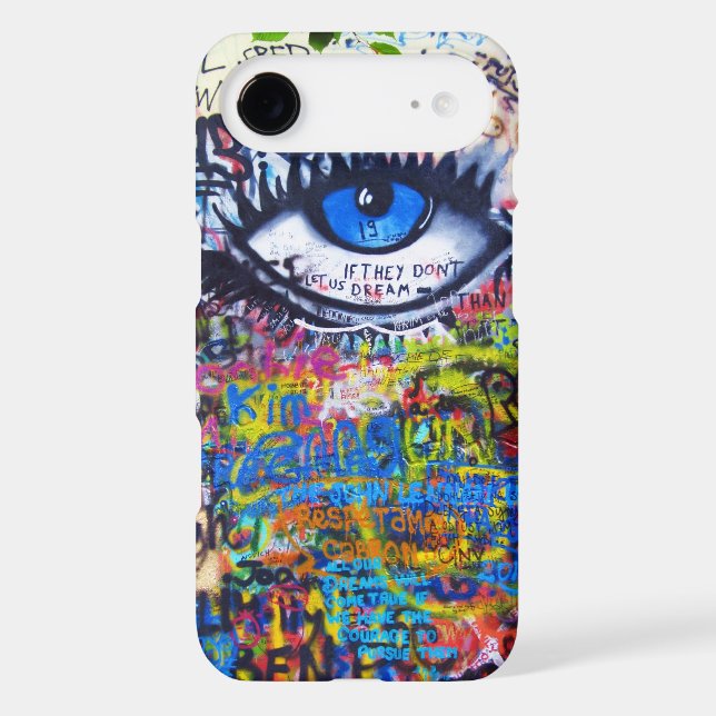 Coques Case-Mate iPhone Oeil mauvais de graffiti bleu (Verso)