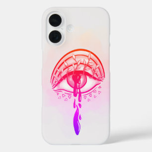 Coque Pour iPhone 16 Oeil psychédélique Pastel Goth Esthétique
