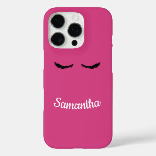 Coques iPhone 16 Pro Oeil rose Noir Les cils Glam Anniversaire