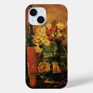 Coque Pour iPhone 15 Oeillets, Roses et une bouteille de Vincent van Go