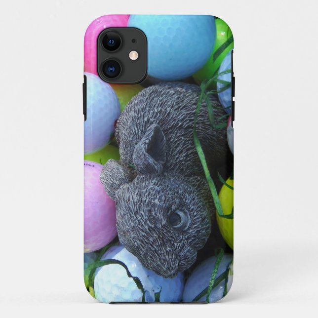 Coques Case-Mate iPhone Oeufs de Pâques, Ballons de golf de lapin (Dos)