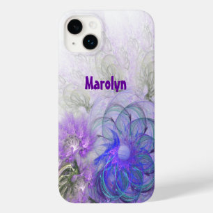 Coques Pour iPhone Oeuvre Abstraite violette et bleue