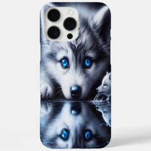 Coques iPhone 16 Pro Max Œuvre d'art de loup au clair de lune